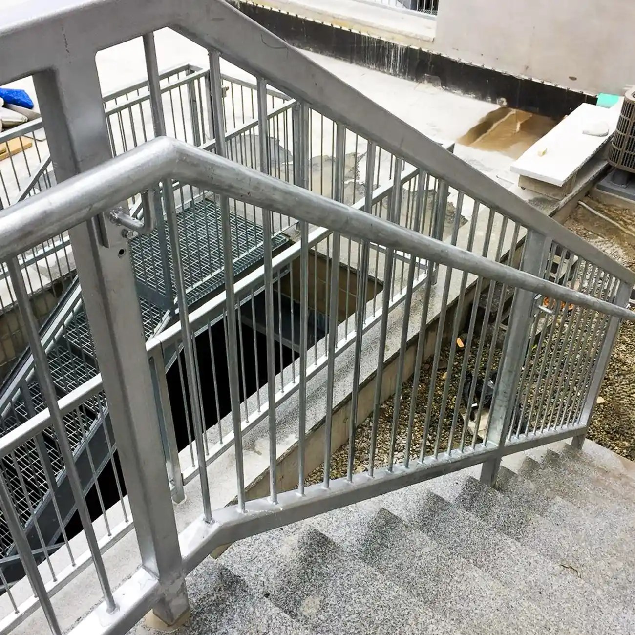 Galvanized railings and stair system